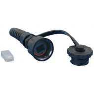Hyperline PLUG-IE-8P8C-P-C5-SH Промышленный разъем RJ-45 (8P8C) под витую пару, IP67, категория 5e, с защитной крышкой, экранированный (SH)