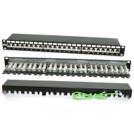 Hyperline PP2-19-24-8P8C-C6A-SH-110D Патч-панель 19, 1U, 24 порта RJ-45 полн. экран., категория 6A, Dual IDC