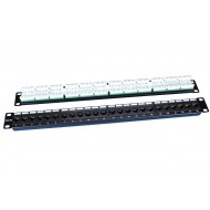 Hyperline PP3-19-24-8P8C-C5E-110D Патч-панель 19, 1U, 24 порта RJ-45, категория 5e, Dual IDC, ROHS, цвет черный