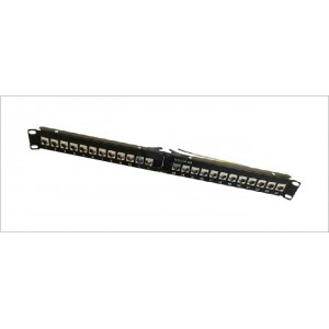 Hyperline PPBL5A-19-24-SH-RM Модульная патч-панель 19, 24 порта, угловая, 1U, для экранированных и неэкранированных модулей Keystone Jack, с задним кабельным организатором (без модулей) Hyperline PPBL5A-19-24-SH-RM Модульная патч-панель 19, 24 порта, угловая, 1U, для экранированных и неэкранированных модулей Keystone Jack, с задним кабельным организатором (без модулей)