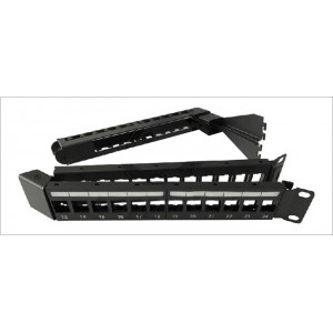 Hyperline PPBL5A-19-48-RM Модульная патч-панель 19, 48 портов, угловая, 2U, для неэкранированных модулей Keystone Jack, с 2-мя задними кабельными организаторами (без модулей) Hyperline PPBL5A-19-48-RM Модульная патч-панель 19, 48 портов, угловая, 2U, для неэкранированных модулей Keystone Jack, с 2-мя задними кабельными организаторами (без модулей)