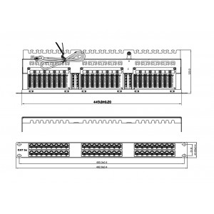 Hyperline PPHD-19-48-8P8C-C5E-SH-110D Патч-панель высокой плотности 19, 1U, 48 портов RJ-45, полный экран, категория 5E, Dual IDC Hyperline PPHD-19-48-8P8C-C5E-SH-110D Патч-панель высокой плотности 19, 1U, 48 портов RJ-45, полный экран, категория 5E, Dual IDC