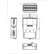 Hyperline PPTR-CSS-2-6xDSC-SM/GN-BL Кассета для оптических претерминированных решений, 6 дуплексных портов SC, 1хMPO (папа), для одномодового кабеля, синий корпус/зеленые порты