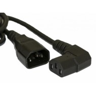 Hyperline PWC-IEC13A-IEC14-3.0-BK Кабель питания монитор-компьютер IEC 320 C13 (угловая) - IEC 320 C14 (3x1.0), 10A, прямая вилка, 3м, цвет черный (ПВС-АП-3*1,0-250-C13SC14-10-3,0 ГОСТ 30851.1-2002 (МЭК 60320-1:1994))