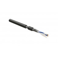 Hyperline RS-SF-1x2x22/7-PVC-BK (500 м) Кабель интерфейса RS-485, экранированный SF/UTP, 1 пара 24 AWG, 1х2х0,61 мм, многопроволочные жилы (patch) 7х0.20 мм, PVC, -40°C - +80°C, черный