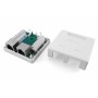 Hyperline SB1-2-8P8C-C5e-SH-WH Розетка компьютерная RJ-45(8P8C), категория 5e, экранированная, двойная, внешняя, Dual IDC Hyperline SB1-2-8P8C-C5e-SH-WH Розетка компьютерная RJ-45(8P8C), категория 5e, экранированная, двойная, внешняя, Dual IDC