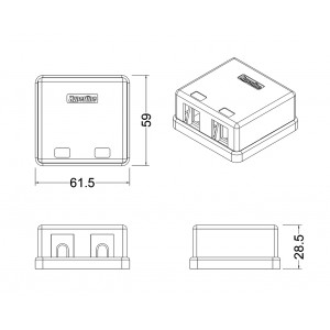 Hyperline SBB3-2-WH Корпус настенной розетки для установки 2-х вставок типа Keystone Jack, белый Hyperline SBB3-2-WH Корпус настенной розетки для установки 2-х вставок типа Keystone Jack, белый