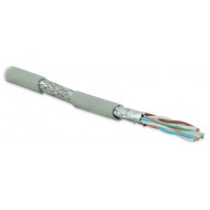 Hyperline SFTP4-C6A-S23-IN-LSZH-GY-500 (500 м) Кабель витая пара, экранированная (S/FTP), категория 6a, 4 пары (23 AWG), одножильный (solid), каждая пара в фольге, общий экран - медная оплетка, для внутренней прокладки, нг(A)-HF, –20°C – +60°C, серый
