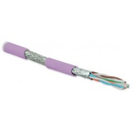 Hyperline SFTP4-C6A-S23-IN-LSZH-PK-500 (500 м) Кабель витая пара, экранированная (S/FTP), категория 6a, 4 пары (23 AWG), одножильный (solid), каждая пара в фольге, общий экран - медная оплетка, для внутренней прокладки, нг(A)-HF, –20°C – +60°C, розовый