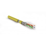 Hyperline SFTP4-C7-P26-IN-LSZH-YL-500 (500 м) Кабель витая пара, экранированная S/FTP, категория 7 (600 MHz), 4 пары (26 AWG), многожильный (patch), LSZH, нг(A)-HF, желтый