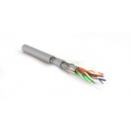 Hyperline SFTP4-C7-S23-IN-LSZH-GY-500 (500 м) Кабель витая пара, экранированная S/FTP, категория 7(600MHz), 4 пары (23 AWG), одножильный (solid), LSZH (нг(А)-HF), серый
