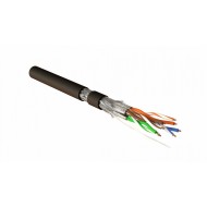 Hyperline SFTP4-C7A-S23-OUT-PE-BK-500 (500 м) Кабель витая пара, экранированная (S/FTP), категория 7A, 4 пары (23AWG), одножильный (solid), каждая пара в фольге, общий экран - оплетка, PE, черный