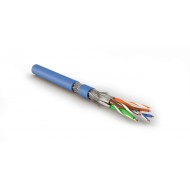 Hyperline SFTP4-C8.1-S23-IN-LSZH-BL-500 (500 м) Кабель витая пара, экранированная S/FTP, категория 8.1 (Класс I, 2000MHz), 4 пары (23 AWG), одножильный (solid), LSZH (нг(А)-HF), –40°C – +80°C, синий