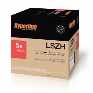 Hyperline SFUTP4-C5E-S24-IN-LSZH-BL-305 (305 м) Кабель витая пара SF/UTP, категория 5e, 4 пары (24 AWG), одножильный (solid), экран - фольга + медная оплетка, LSZH, –20°C – +75°C, синий - гарантия:15 лет компонентная, 25 лет системная Hyperline SFUTP4-C5E-S24-IN-LSZH-BL-305 (305 м) Кабель витая пара SF/UTP, категория 5e, 4 пары (24 AWG), одножильный (solid), экран - фольга + медная оплетка, LSZH, –20°C – +75°C, синий - гарантия:15 лет компонентная, 25 лет системная