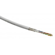 Hyperline SFUTP4-C5E-S24-IN-LSZH-WH-305 (305 м) Кабель витая пара SF/UTP, категория 5e, 4 пары (24 AWG), одножильный (solid), экран - фольга + медная оплетка, LSZH, –20°C – +75°C, белый - гарантия:15 лет компонентная, 25 лет системная