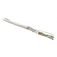 Hyperline SFUTP4-C6-P26-IN-LSZH-GY-500 (500 м) Кабель витая пара, экранированная SF/UTP, категория 6, 4 пары (26 AWG), многожильный (patch), экран - фольга + медная оплетка, LSZH, серый