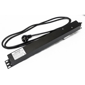 Hyperline SHE19-6SH-B-2.5EU Блок розеток для 19 шкафов, горизонтальный, 6 розеток Schuko, автоматический выключатель, кабель питания 2.5м (3х1.5мм2) с вилкой Schuko 16A, 250В, 482.6x44.4x44.4мм (ШхГхВ), корпус алюминий, черный Hyperline SHE19-6SH-B-2.5EU Блок розеток для 19 шкафов, горизонтальный, 6 розеток Schuko, автоматический выключатель, кабель питания 2.5м (3х1.5мм2) с вилкой Schuko 16A, 250В, 482.6x44.4x44.4мм (ШхГхВ), корпус алюминий, черный