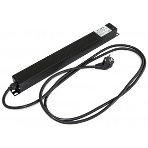 Hyperline SHE19-7SH-AV-2.5EU Блок розеток для 19 шкафов, горизонтальный, 7 розеток Schuko, амперметр/вольтметр, кабель питания 2.5м (3х1.5мм2) с вилкой Schuko 16A, 250В, 482.6x44.4x44.4мм (ШхГхВ), корпус алюминий, черный Hyperline SHE19-7SH-AV-2.5EU Блок розеток для 19 шкафов, горизонтальный, 7 розеток Schuko, амперметр/вольтметр, кабель питания 2.5м (3х1.5мм2) с вилкой Schuko 16A, 250В, 482.6x44.4x44.4мм (ШхГхВ), корпус алюминий, черный