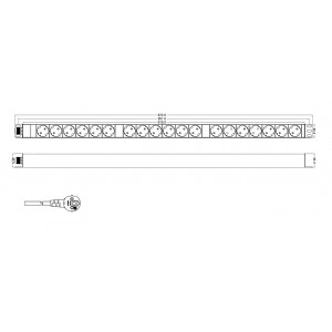 Hyperline SHT-19SH-2.5EU Блок розеток, вертикальный, 19 розеток Schuko, кабель питания 2.5м с вилкой Schuko 16A, 250В, 780x44.4x44.4мм (ДхШхВ), корпус алюминий Hyperline SHT-19SH-2.5EU Блок розеток, вертикальный, 19 розеток Schuko, кабель питания 2.5м с вилкой Schuko 16A, 250В, 780x44.4x44.4мм (ДхШхВ), корпус алюминий