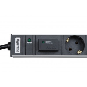 Hyperline SHT19-7SH-IF-2.5EU Блок розеток для 19 шкафов, горизонтальный, 7 розеток Schuko, индикатор питания, защита от перенапряжения (сменный блок), кабель питания 2.5м (3х1.5мм2) с вилкой Schuko 16A, 250В, 482.6x44.4x44.4мм (ШхГхВ), корпус алюминий Hyperline SHT19-7SH-IF-2.5EU Блок розеток для 19 шкафов, горизонтальный, 7 розеток Schuko, индикатор питания, защита от перенапряжения (сменный блок), кабель питания 2.5м (3х1.5мм2) с вилкой Schuko 16A, 250В, 482.6x44.4x44.4мм (ШхГхВ), корпус алюминий