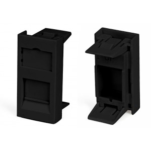 Hyperline SIP2-1K-M45-22.5-BK Вставка 45x22,5 (аналог Mosaic) для 1 модуля формата Keystone Jack, со шторкой, черная Hyperline SIP2-1K-M45-22.5-BK Вставка 45x22,5 (аналог Mosaic) для 1 модуля формата Keystone Jack, со шторкой, черная