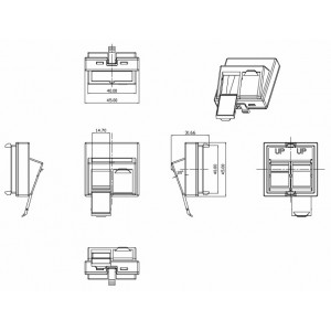Hyperline SIP2A-2K-M45-45 Вставка угловая 45x45 (аналог Mosaic) для 2х модулей KJ5, KJ6, KJE, KJNE, со шторками Hyperline SIP2A-2K-M45-45 Вставка угловая 45x45 (аналог Mosaic) для 2х модулей KJ5, KJ6, KJE, KJNE, со шторками