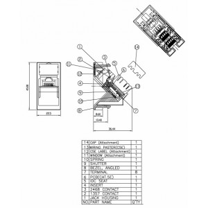 Hyperline SIP2K-C5E-M45-22.5 Розетка (вставка) 45x22,5 (аналог Mosaic) с наклонным модулем RJ-45 категории 5е Hyperline SIP2K-C5E-M45-22.5 Розетка (вставка) 45x22,5 (аналог Mosaic) с наклонным модулем RJ-45 категории 5е