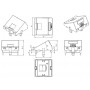 Hyperline SIP3A-1K-M45-45 Вставка угловая 45x45 (аналог Mosaic) для 1 модуля Кeystone Jack, со шторками Hyperline SIP3A-1K-M45-45 Вставка угловая 45x45 (аналог Mosaic) для 1 модуля Кeystone Jack, со шторками