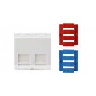 Hyperline SIP3A-2K-M45-45 Вставка угловая 45x45 (аналог Mosaic) для 2х модулей Кeystone Jack, со шторками