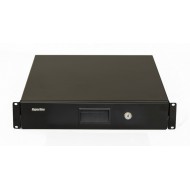 Hyperline TDR3-2U-360-RAL9004 Полка (ящик) для документов с замком, 2U, 88х483х360мм (ВхШхГ), цвет черный (RAL 9004)