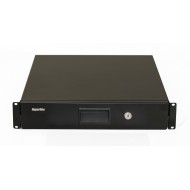Hyperline TDR3-2U-460-RAL9004 Полка (ящик) для документов с замком, 2U, 88х483х460мм (ВхШхГ), цвет черный (RAL 9004)