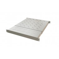 Hyperline TSD3H-1U-650/1100-RAL7035 Полка c 19 креплением, раздвижная, 1U, с регулируемой глубиной установки от 650 мм до 1100 мм, нагрузка до 220 кг, для установки в шкафы глубиной 800-1200 мм, цвет серый