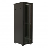 Hyperline TTB-1868-AS-RAL7035 Шкаф напольный 19-дюймовый, 18U, 988x600х800 мм (ВхШхГ), передняя стеклянная дверь со стальными перфорированными боковинами, задняя дверь сплошная, ручка с замком, крыша нового типа, цвет серый (RAL 7035) (разобранный)