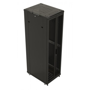 Hyperline TTB-3268-AS-RAL9004 Шкаф напольный 19-дюймовый, 32U, 1610x600х800 мм (ВхШхГ), передняя стеклянная дверь со стальными перфорированными боковинами, задняя дверь сплошная, ручка с замком, крыша нового типа, цвет черный (RAL 9004) (разобранный) Hyperline TTB-3268-AS-RAL9004 Шкаф напольный 19-дюймовый, 32U, 1610x600х800 мм (ВхШхГ), передняя стеклянная дверь со стальными перфорированными боковинами, задняя дверь сплошная, ручка с замком, крыша нового типа, цвет черный (RAL 9004) (разобранный)