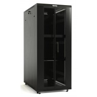 Hyperline TTB-3768-DD-RAL9004 Шкаф напольный 19-дюймовый, 37U, 1833x600х800 мм (ВхШхГ), передняя и задняя распашные перфорированные двери (75%), ручка с замком, крыша нового типа, цвет черный (RAL 9004) (разобранный)