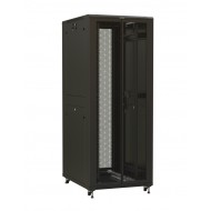 Hyperline TTR-3268-DD-RAL9005 Шкаф напольный 19-дюймовый, 32U, 1610x600х800 мм (ВхШхГ), передняя и задняя распашные перфорированные двери (75%), ручка с замком, цвет черный (RAL 9005) (разобранный)