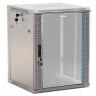 Hyperline TWB-1545-GP-RAL7035 Шкаф настенный 19-дюймовый (19), 15U, 775x600х450мм, стеклянная дверь с перфорацией по бокам, ручка с замком, цвет серый (RAL 7035) (разобранный)