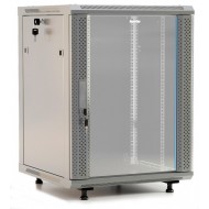 Hyperline TWB-FC-1245-GP-RAL7035 Шкаф настенный 19-дюймовый (19), 12U, 662x600х450мм, стеклянная дверь с перфорацией по бокам, ручка с замком, с возможностью установки на ножки (в комплекте), цвет серый (RAL 7035) (разобранный)