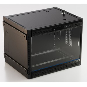 Hyperline TWB-FC-1845-GP-RAL9004 Шкаф настенный 19-дюймовый (19), 18U, 920x600х450мм, стеклянная дверь с перфорацией по бокам, ручка с замком, с возможностью установки на ножки (в комплекте), цвет черный (RAL 9004) (разобранный) Hyperline TWB-FC-1845-GP-RAL9004 Шкаф настенный 19-дюймовый (19), 18U, 920x600х450мм, стеклянная дверь с перфорацией по бокам, ручка с замком, с возможностью установки на ножки (в комплекте), цвет черный (RAL 9004) (разобранный)