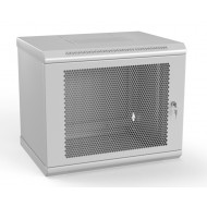 Hyperline TWL-0630-SD-RAL7035 Шкаф настенный 19-дюймовый (19), 6U, 367x600х300мм, металлическая перфорированная дверь, несъемные стенки, 1 пара профилей, цвет серый (RAL 7035) (собранный)