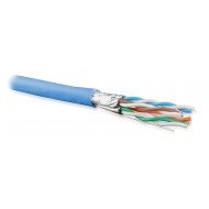 Hyperline UFTP4-C6A-S23-IN-LSZH-BL-500 (500 м) Кабель витая пара U/FTP, кат. 6a (10GBE), 4 пары (23AWG), одножильный (solid), каждая пара в экране, без общего экрана, нг(A)-HF, –20°C – +60°C, синий