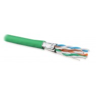 Hyperline UFTP4-C6A-S23-IN-LSZH-GN-500 (500 м) Кабель витая пара U/FTP, кат. 6a (10GBE), 4 пары (23AWG), одножильный (solid), каждая пара в экране, без общего экрана, нг(A)-HF, –20°C – +60°C, зеленый