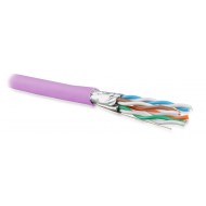 Hyperline UFTP4-C6A-S23-IN-LSZH-PK-500 (500 м) Кабель витая пара U/FTP, кат. 6a (10GBE), 4 пары (23AWG), одножильный (solid), каждая пара в экране, без общего экрана, нг(A)-HF, –20°C – +60°C, розовый
