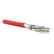 Hyperline UFTP4-C6A-S23-IN-LSZH-RD-500 (500 м) Кабель витая пара U/FTP, кат. 6a (10GBE), 4 пары (23AWG), одножильный (solid), каждая пара в экране, без общего экрана, нг(A)-HF, –20°C – +60°C, красный