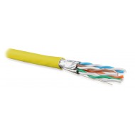 Hyperline UFTP4-C6A-S23-IN-LSZH-YL-500 (500 м) Кабель витая пара U/FTP, кат. 6a (10GBE), 4 пары (23AWG), одножильный (solid), каждая пара в экране, без общего экрана, нг(A)-HF, –20°C – +60°C, желтый