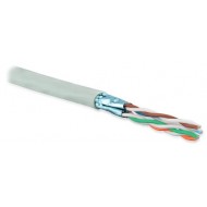 Hyperline UFTP4-C6A-S23-IN-PVC-GY-500 (500 м) Кабель витая пара U/FTP, категория 6a (10GBE), 4 пары (23AWG), одножильный (solid), каждая пара в экране, без общего экрана, PVC, серый
