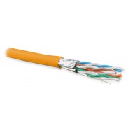 Hyperline UFTP4-C6A-S23-IN-PVC-OR-500 (500 м) Кабель витая пара U/FTP, категория 6a (10GBE), 4 пары (23AWG), одножильный (solid), каждая пара в экране, без общего экрана, PVC, оранжевый