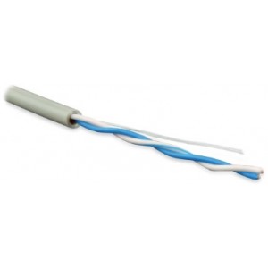 Hyperline UUTP2-C5-S24-IN-PVC-GY (куски) Кабель витая пара, неэкранированная U/UTP, категория 5, 2 пары (24 AWG), одножильный (solid), PVC, -20°C – +75°C, серый Hyperline UUTP2-C5-S24-IN-PVC-GY (куски) Кабель витая пара, неэкранированная U/UTP, категория 5, 2 пары (24 AWG), одножильный (solid), PVC, -20°C – +75°C, серый