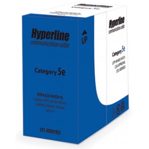 Hyperline UUTP4-C5E-P24-IN-LSZH-BL-305 (305 м) Кабель витая пара, неэкранированная U/UTP, категория 5e, 4 пары (24 AWG), многожильный (patсh), LSZH, нг(А)-HF, -20°C – +75°C, синий Hyperline UUTP4-C5E-P24-IN-LSZH-BL-305 (305 м) Кабель витая пара, неэкранированная U/UTP, категория 5e, 4 пары (24 AWG), многожильный (patсh), LSZH, нг(А)-HF, -20°C – +75°C, синий