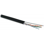 Hyperline UUTP4-C5E-S24-2SW-OUT-PE-BK-500 (500 м) Кабель витая пара U/UTP, кат.5e, 4 пары (24 AWG), одножильный (solid), с усил. металл.тросом, внешний, PE, -40°C-+60°C, черный- гарантия: 15 лет компонентная